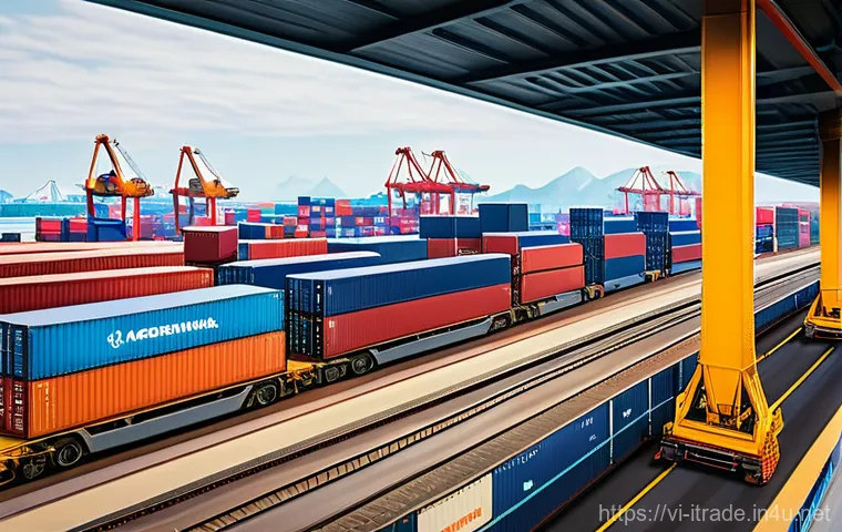 국제무역직무전문성 - **Prompt:** A dynamic, wide-angle shot of a Vietnamese female international trade expert in her late...