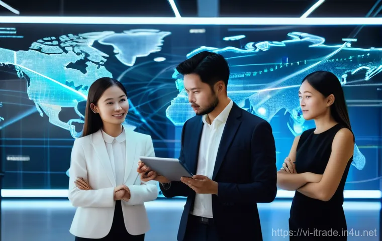 무역사무소프트웨어 - **Prompt 2: Efficient Digital Management**
    A vibrant and clean image depicting a confident Vietn...