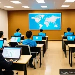 Home 20 무역자격증과정추천 - A modern Vietnamese classroom setting focused on international import-export certification training,...